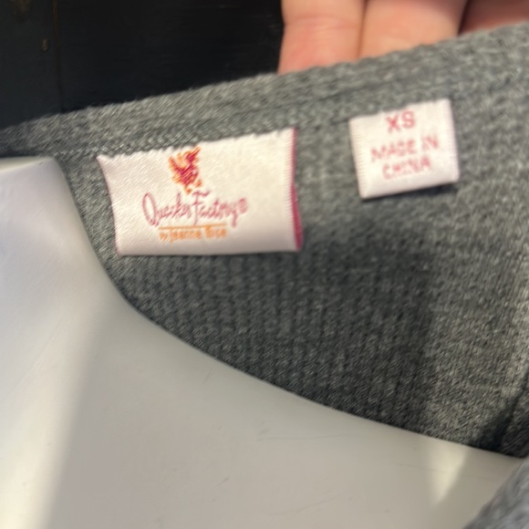 Quacker Factory Gray Long Sleeve Buffalo Plaid Embellished Snowman Thermal Shirt - Picture 8 of 9